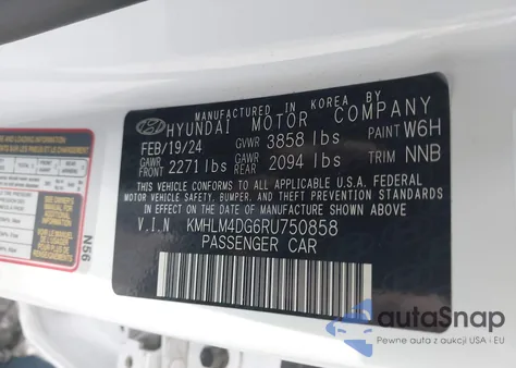 2024 Hyundai Elantra Sel из США, поврежденный, VIN KMHLM4DG6RU750858